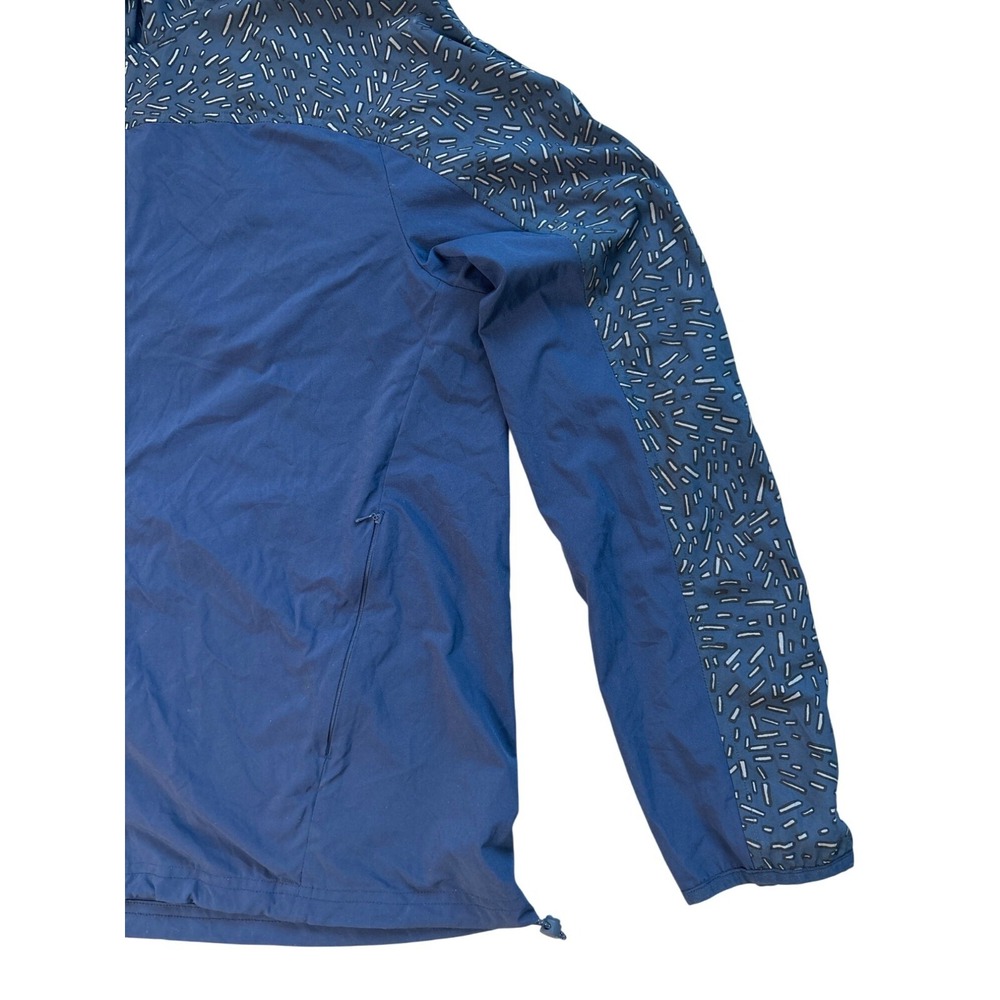 Outdoor Voices Jacket Mens Large Windbreaker Full Zip Hooded Spandex Blue View 3
